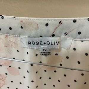 Gently worn polkadot floral blouse